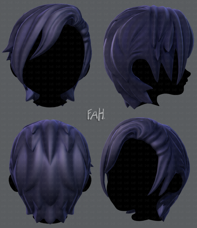 3d hair style for boy v08 3D Model .c4d .max .obj .3ds .fbx .stl .blend 