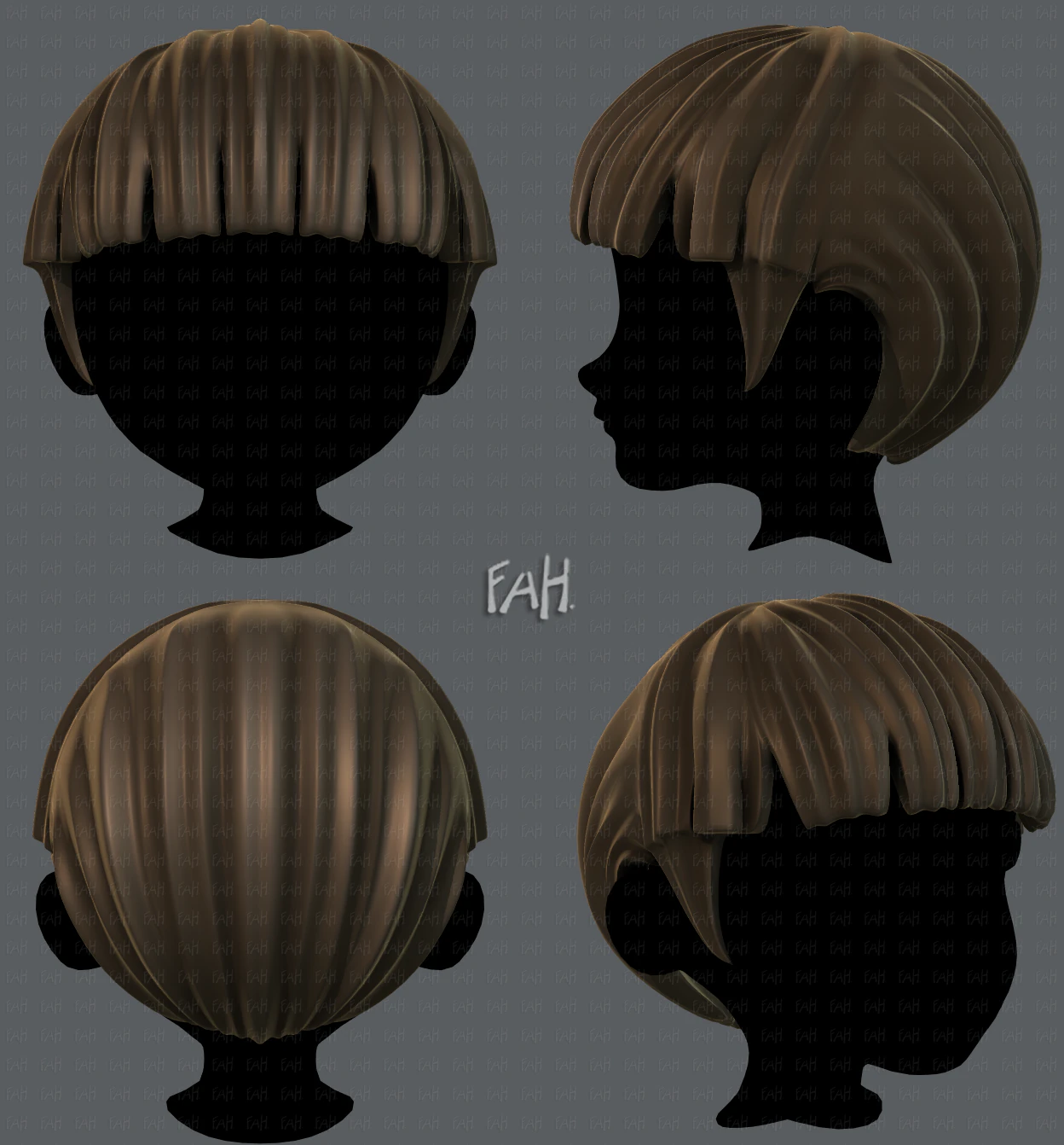 3d hair style for boy v09 3D Model .c4d .max .obj .3ds .fbx .stl .blend 