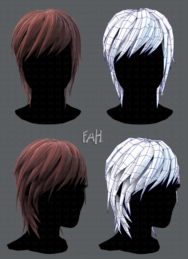 Hair wig 3d model clearance