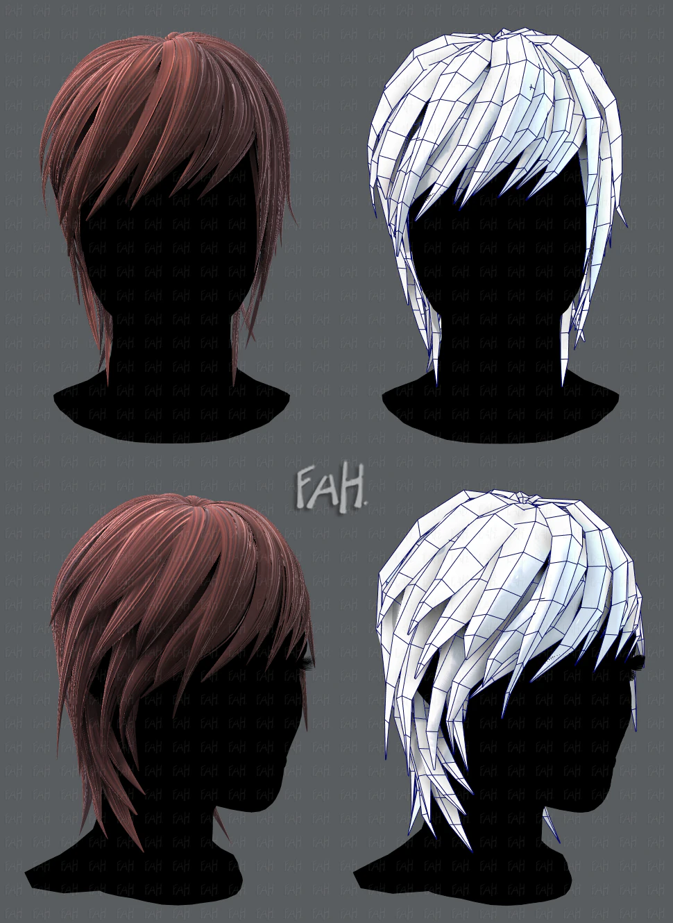3d hair style for woman typeb v01 3D Model .c4d .max .obj .3ds .fbx .stl .blend 