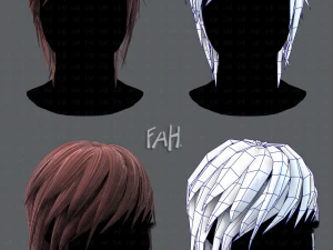 Coiffure 3D pour femme typeb v01 Modèle 3D