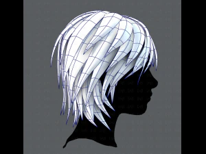 3d hair style for woman typeb v01 3D Model