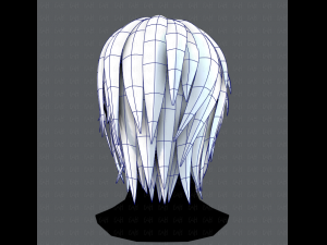 3d hair style for woman typeb v01 3D 模型
