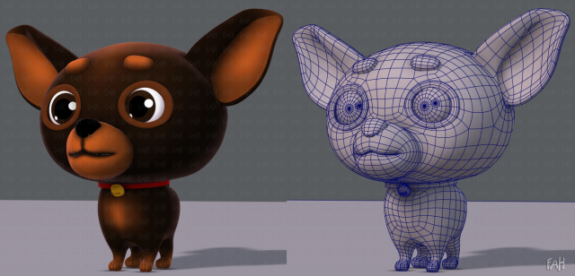 dog cartoon Modelo 3D .c4d .max .obj .3ds .fbx .stl .blend 