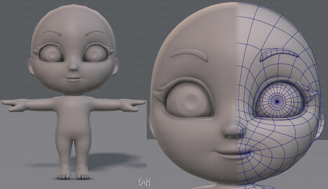 cartoon child v01 3D Модель .c4d .max .obj .3ds .fbx .stl .blend 