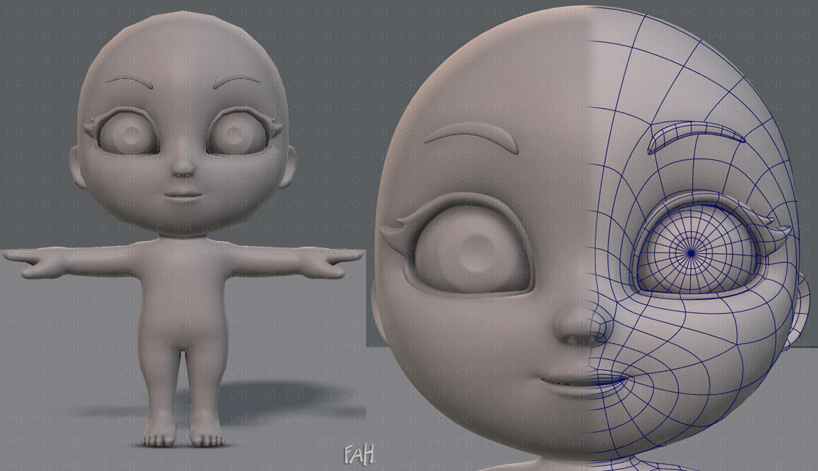 cartoon child v01 3D Model .c4d .max .obj .3ds .fbx .stl .blend 