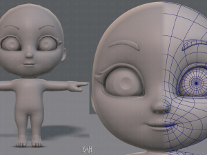cartoon child v01 3D Model