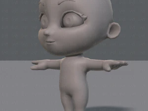 cartoon child v01 3D Model