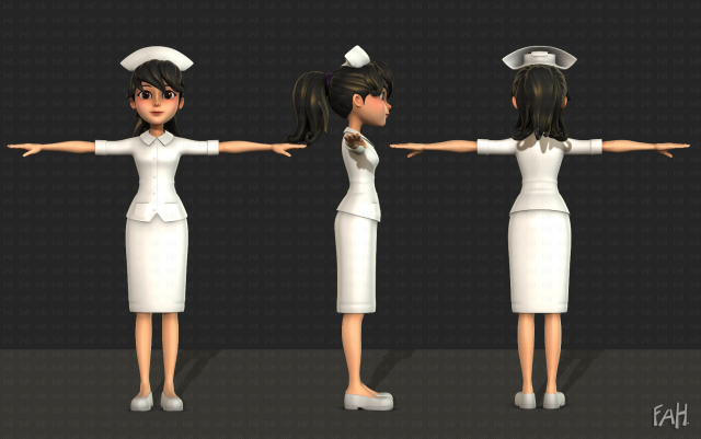 nurse 3D Model .c4d .max .obj .3ds .fbx .stl .blend 