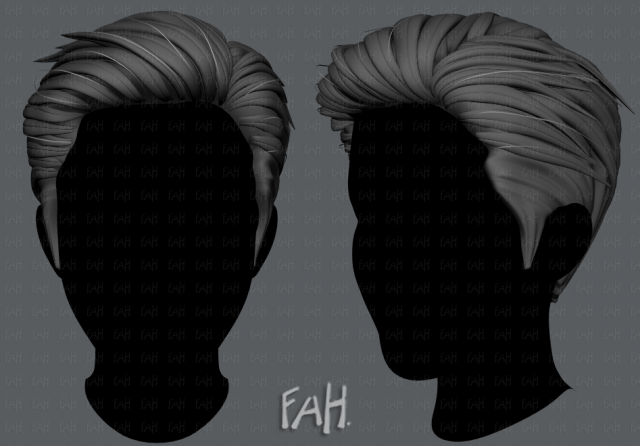 3d hair style for man v01 3D 모델 .c4d .max .obj .3ds .fbx .stl .blend 