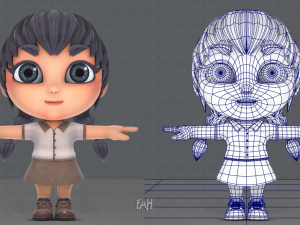girl sd Model 3D