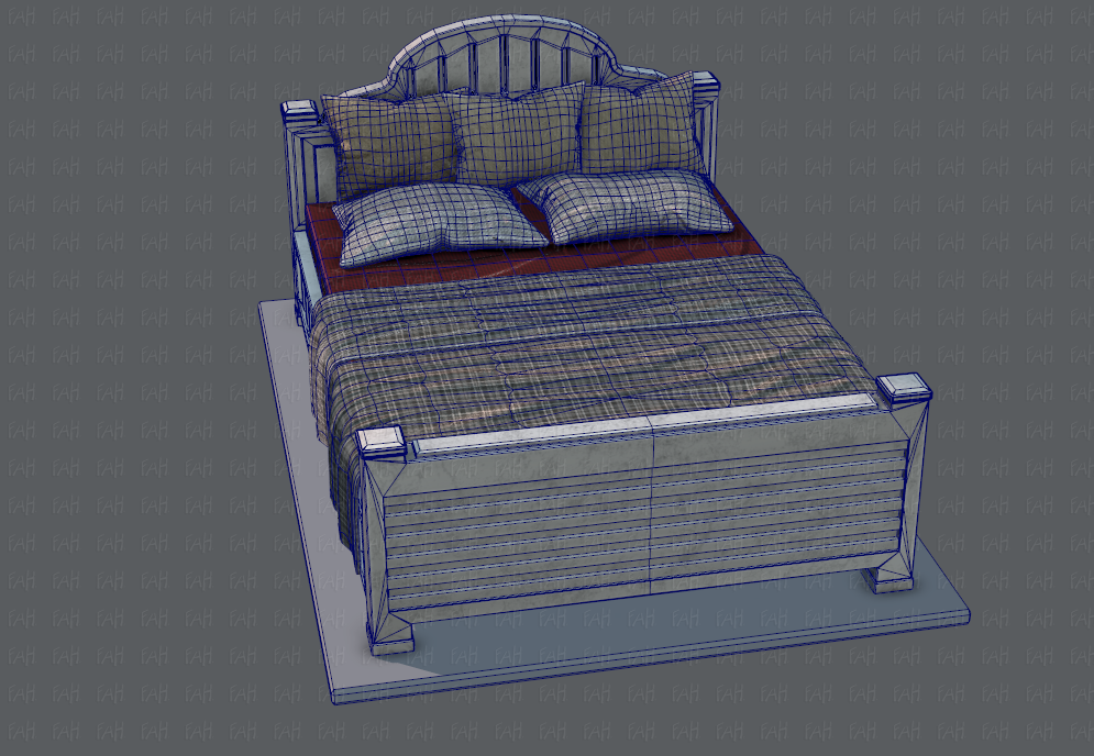 Bed 5. Amal_bed_v01. blender bed model. iron mesh beds 5 importunate railway porters.