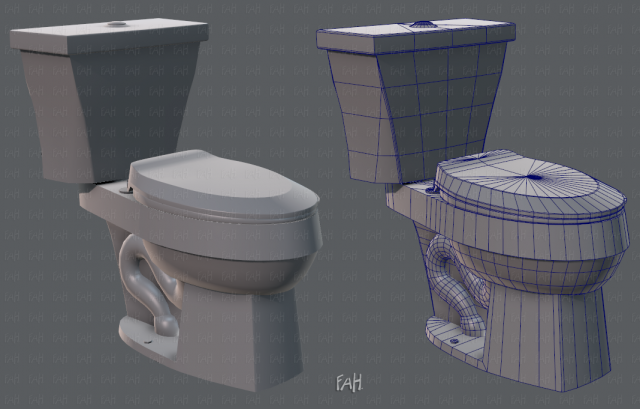 flush toilet 3D Модель .c4d .max .obj .3ds .fbx .stl .blend 