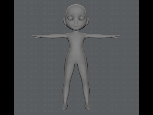 base mesh girl character low polygon 3Dモデル