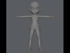 base mesh girl character low polygon 3D Model