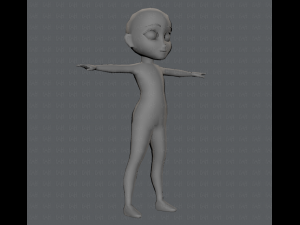 base mesh girl character low polygon 3Dモデル