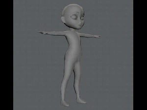 base mesh girl character low polygon 3D Model