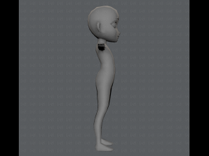 base mesh girl character low polygon 3Dモデル