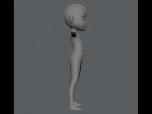 base mesh girl character low polygon 3D Model