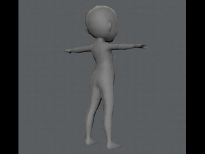 base mesh girl character low polygon 3D Model