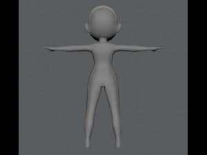 base mesh girl character low polygon 3D Model