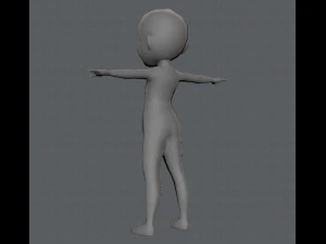 base mesh girl character low polygon 3D Model