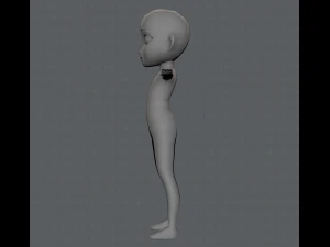 base mesh girl character low polygon 3D Model