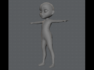 base mesh girl character low polygon 3Dモデル