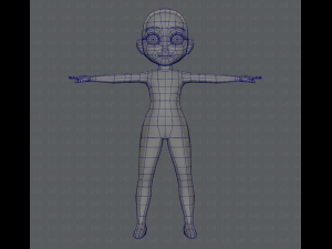 base mesh girl character low polygon 3Dモデル