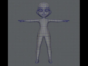 base mesh girl character low polygon 3D Model