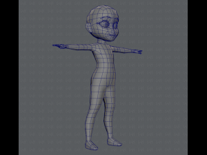 base mesh girl character low polygon 3Dモデル