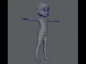 base mesh girl character low polygon 3D Model