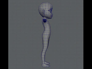 base mesh girl character low polygon 3D Model