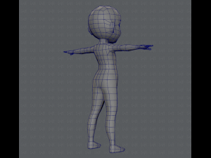 base mesh girl character low polygon 3Dモデル