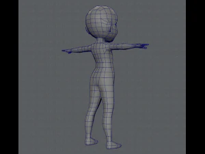 base mesh girl character low polygon 3D Model