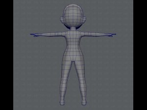 base mesh girl character low polygon 3Dモデル