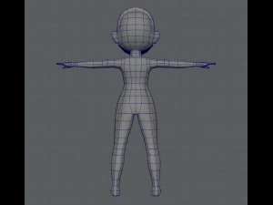 base mesh girl character low polygon 3D Model