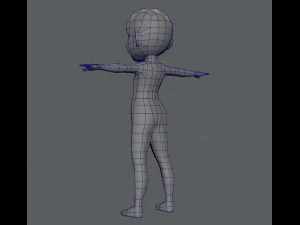 base mesh girl character low polygon 3D Model