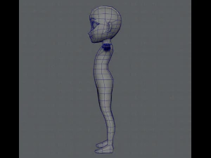 base mesh girl character low polygon 3D Model