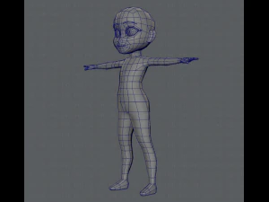 base mesh girl character low polygon 3D Model