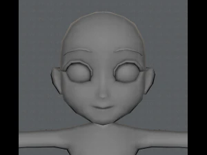 base mesh girl character low polygon 3D Model