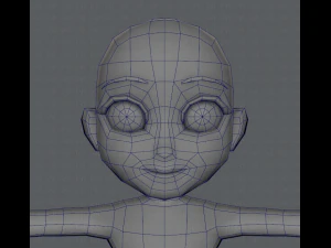base mesh girl character low polygon 3D Model