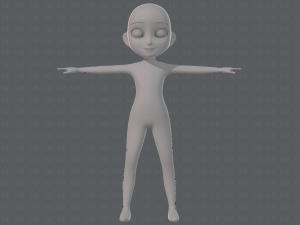 base mesh girl character low polygon 3Dモデル