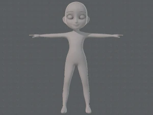 base mesh girl character low polygon 3D Model
