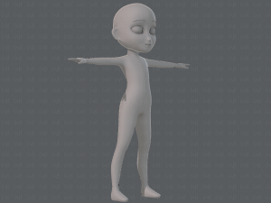 base mesh girl character low polygon 3Dモデル