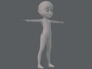 base mesh girl character low polygon 3D Model