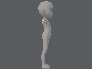 base mesh girl character low polygon 3Dモデル