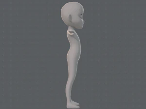 base mesh girl character low polygon 3D Model