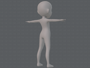 base mesh girl character low polygon 3Dモデル