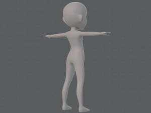 base mesh girl character low polygon 3D Model